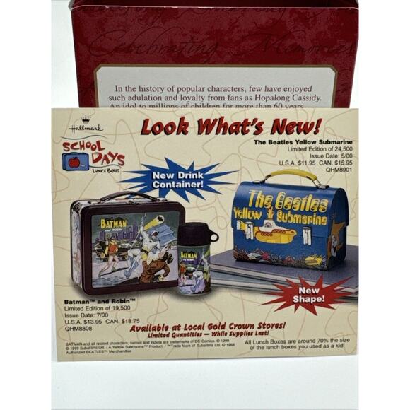 2000 Hallmark Keepsake Hopalong Cassidy Ornament Tin Lunch Box W/thermos 2pc Set - Picture 12 of 12